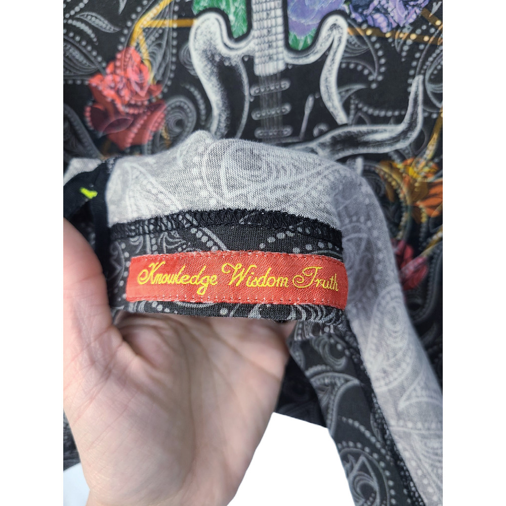 Robert Graham Men's Paisley Printed Black/Gray Cotton T-shirt Size Medium - Picture 5 of 6